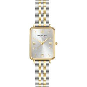 VICTORIA HYDE Womens Elegant Watch Mother of Pearl Dial Light Gold Leather Band